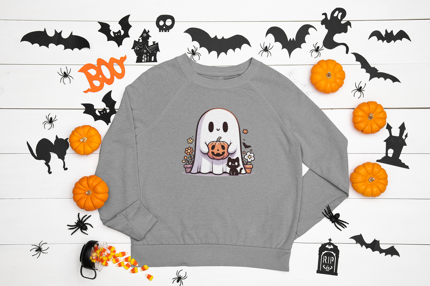 Ghost Holding Pumpkin